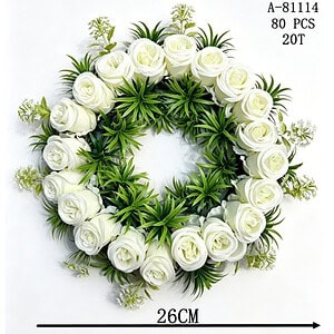 CORONITA FLORI ARTIFICIALE, TEXTIL+PVC A81114