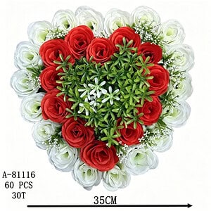 CORONITA FLORI ARTIFICIALE, TEXTIL+PVC A81116