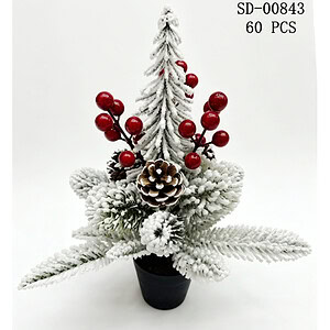 DECORATIUNE CRACIUN BRADUT, PVC+LEMN SD00843