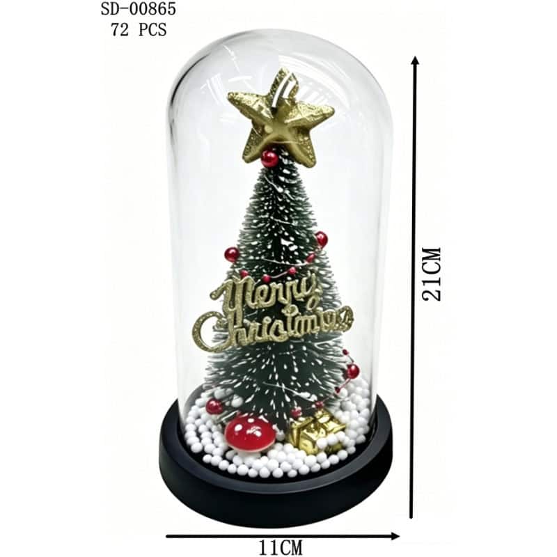 BRADUT DE CRACIUN LUMINOS IN CUPOLA 11*21CM, PVC SD00865