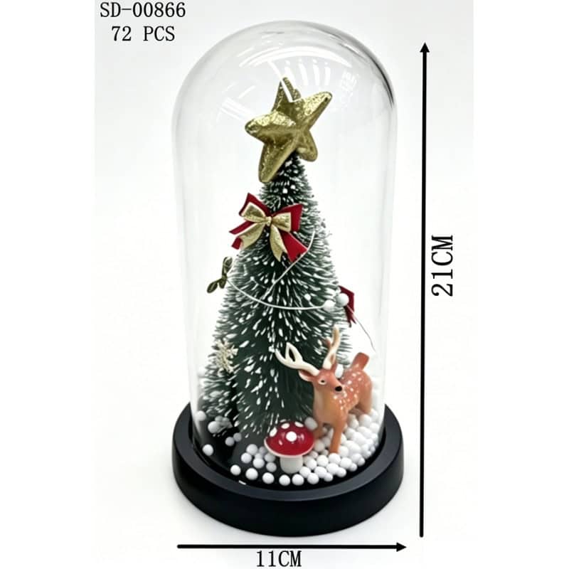 BRADUT DE CRACIUN LUMINOS IN CUPOLA 11*21CM, PVC SD00866