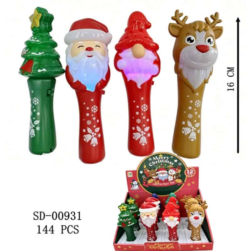 FIGURINA CRACIUN LUMINOASA CU MUZICA 16CM, PVC+FIER SD00931