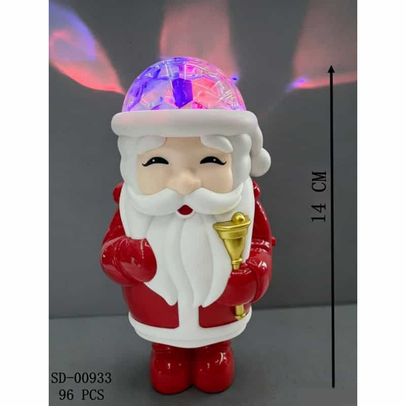 FIGURINA CRACIUN LUMINOASA CU MUZICA 14CM, PVC+FIER SD00933